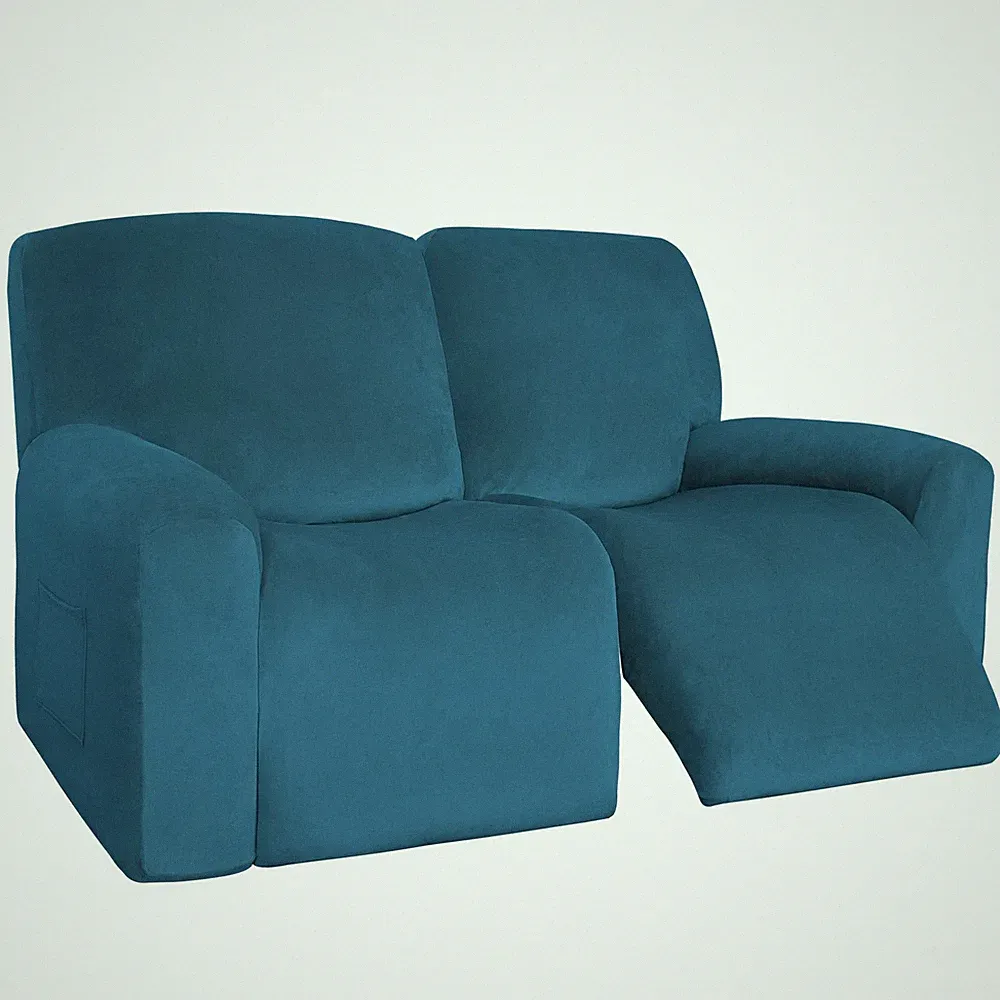 6 Pieces Velvet Recliner Loveseat Cover Stretch Reclining Sofa Slipcover Couc...