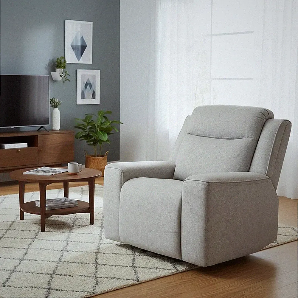 Amelia White Upholstered Recliner Chair for Stylish Comfort and Relaxation
