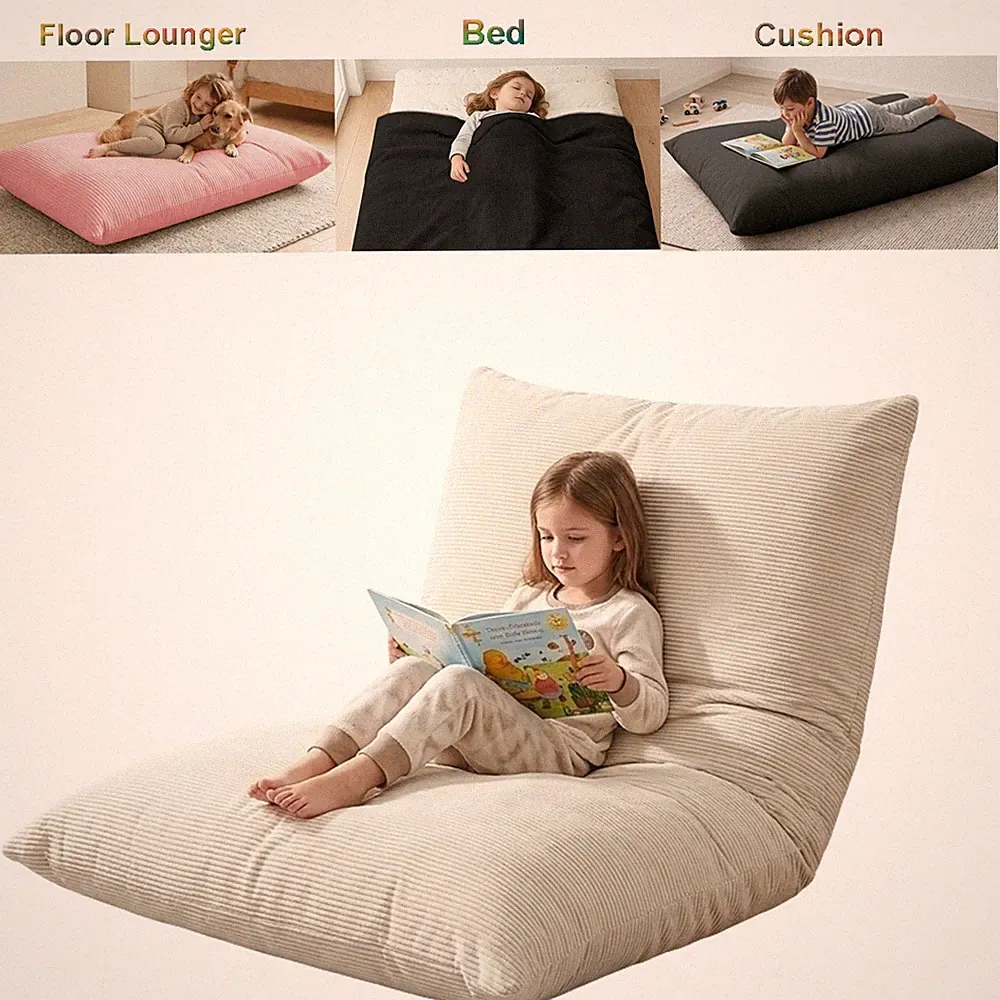 Folding Floor Cushion Chair Gaming Chair Pillow Lounger Sofa Lazy Seat Bean Bag