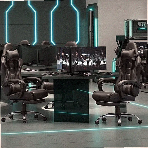 High Back Office Chair Reclining Swivel Computer Chair with Padded Armrests