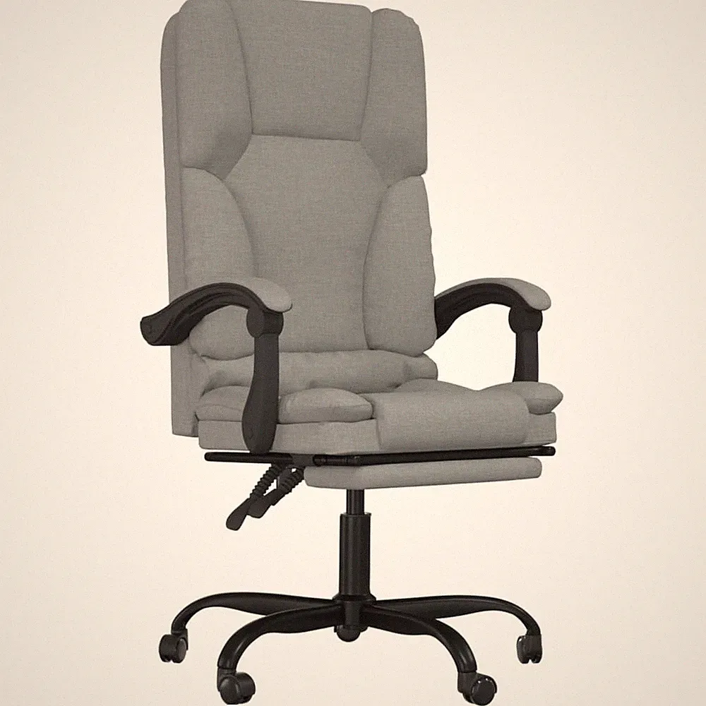 Massage Chair Swivel Desk Office Chair with Adjustable Footrest Fabric vidaXL
