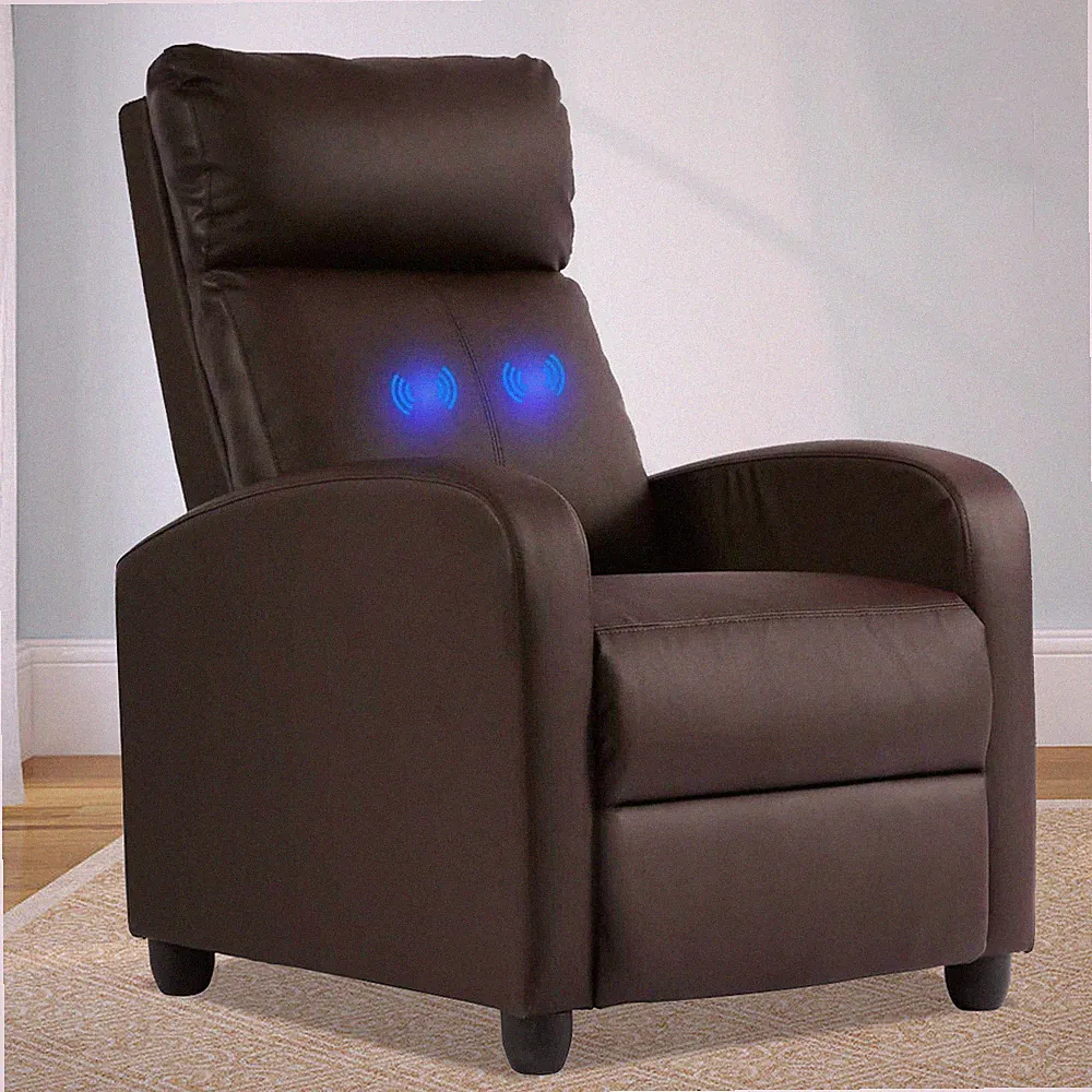 Massage Recliner Chair Leather Modern Single Reclining Sofa Home Theater Seating