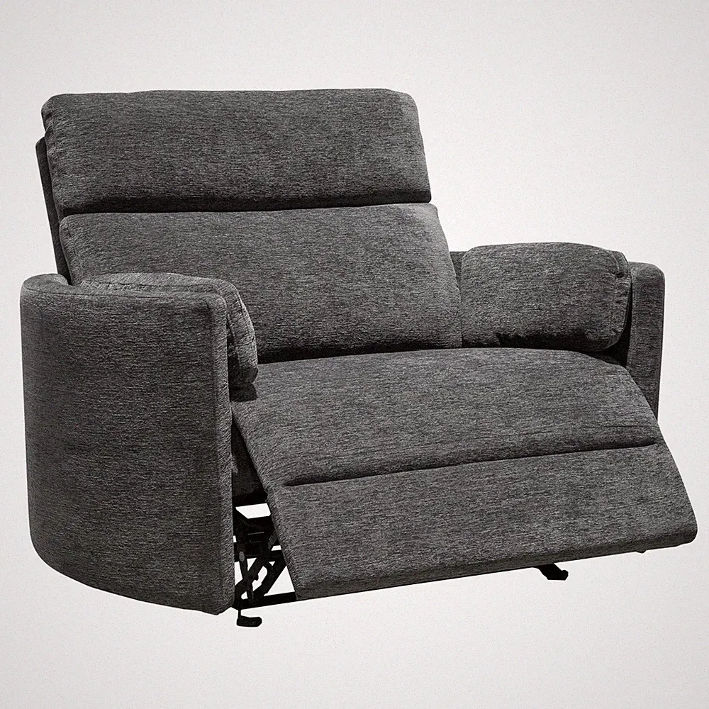 Parker Living Radius Modern Fabric Power Glider Recliner in Charcoal