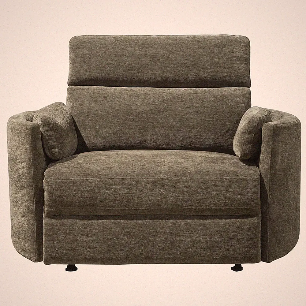 Parker Living Radius Modern Fabric Power Glider Recliner in Krypton Gray