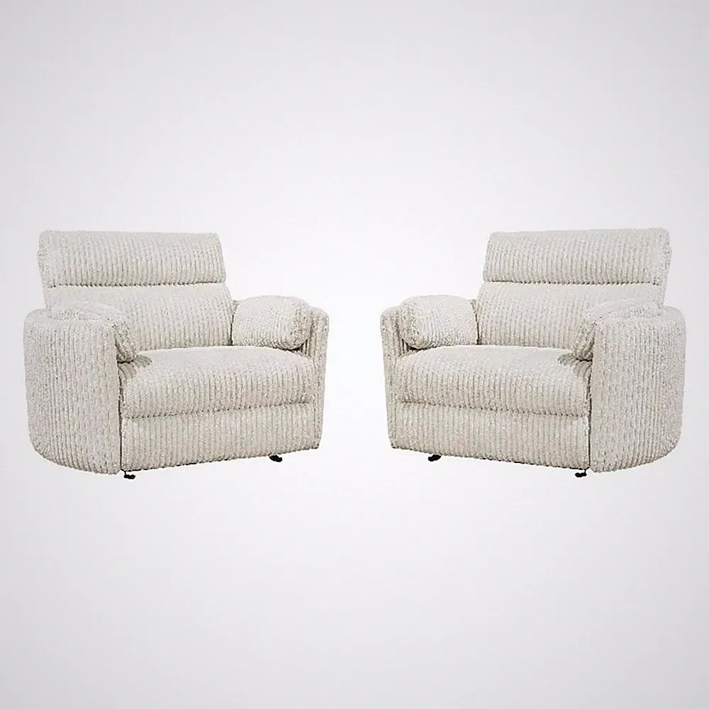 Parker Living Radius Xl Extra Wide Power Glider Recliner - Mega Ivory (Set of 2)