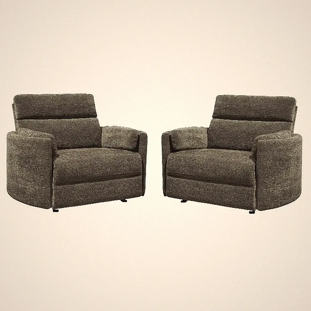 Pemberly Row XL Krypton Extra Wide Power Glider Recliner Two Pack