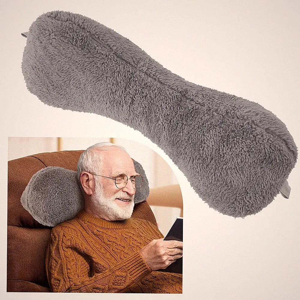 Recliner Neck Pillow for Pain Relief - Headrest Cushion for Sofa & Couch (Grey)