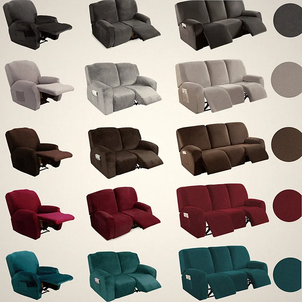 Velvet Armchair Cover Relaxing Chair Cover Recliner Sofa Covers 1/2/3 Seater